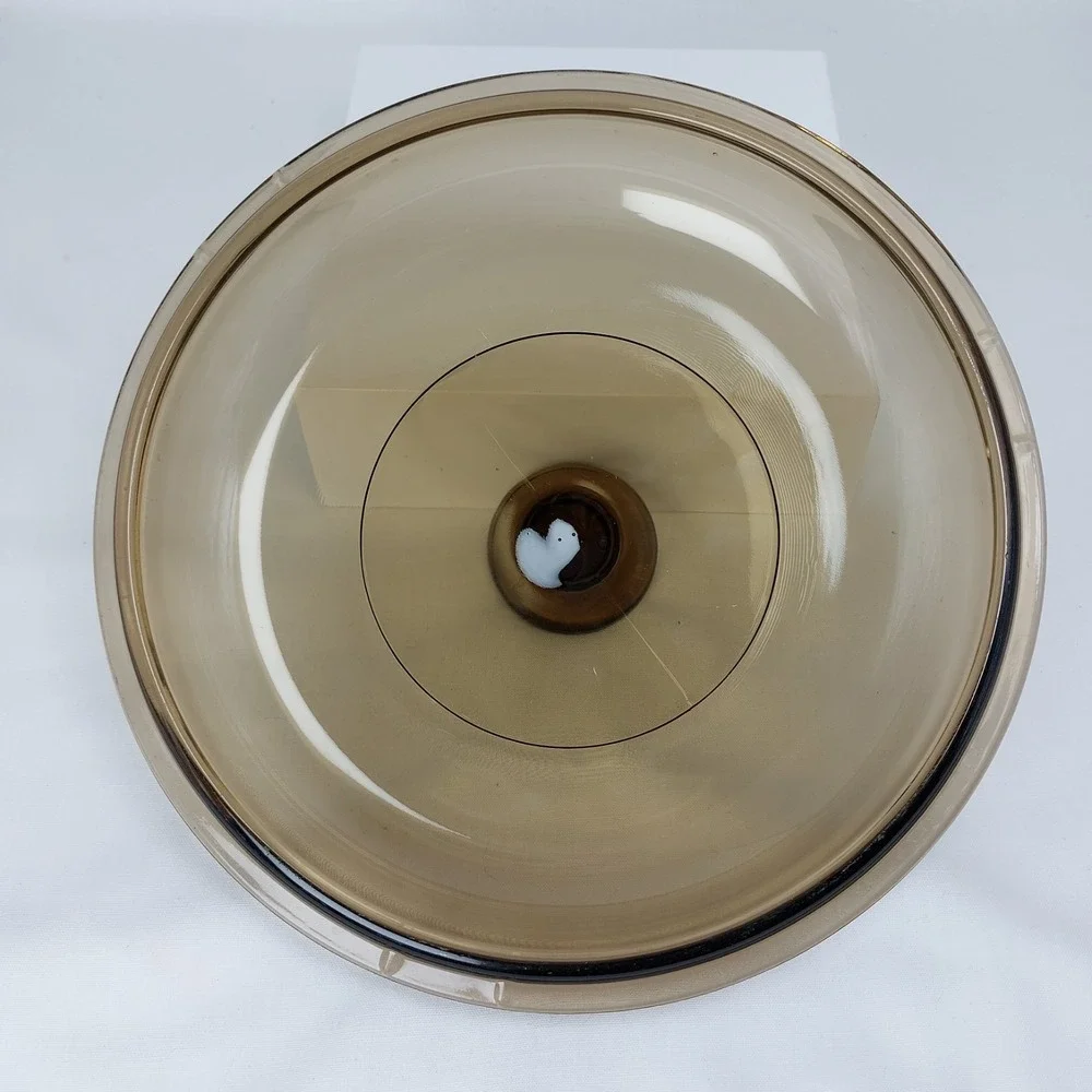 Vintage Pyrex Corning Vision Ware Lid Smoke Brown Amber 7.5